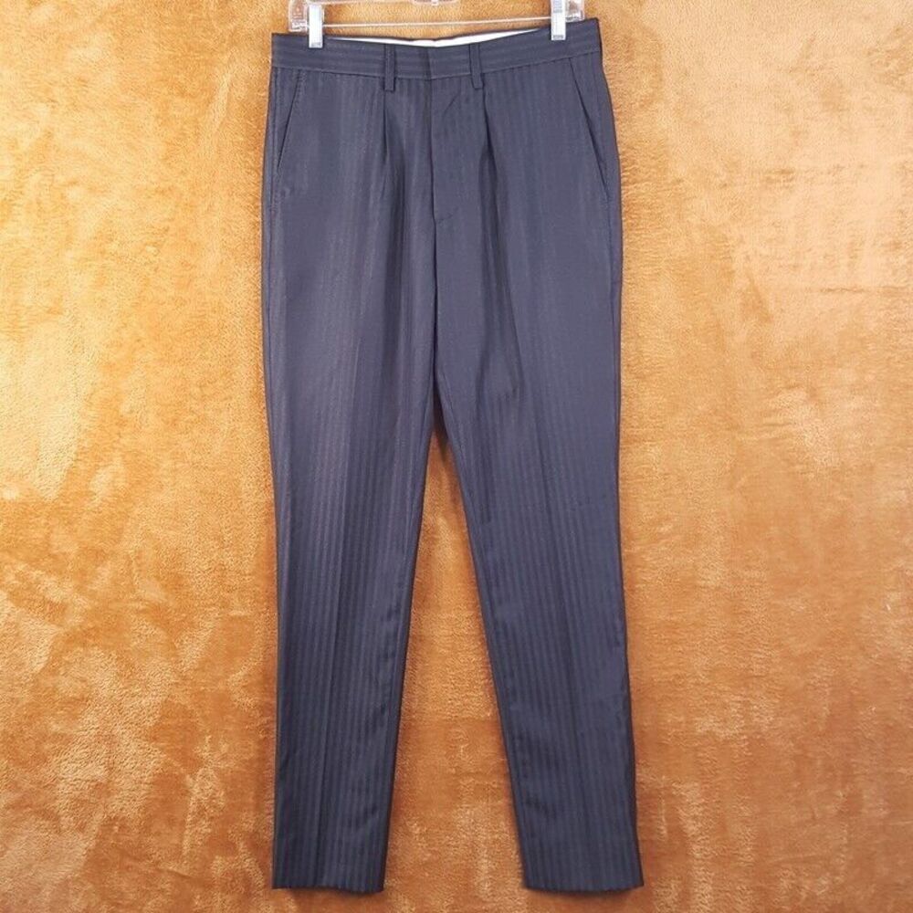 J LINDEBERG Mens Pants Size 46 Gray Slim Fit GRANT Silver Stripe Virgin Wool